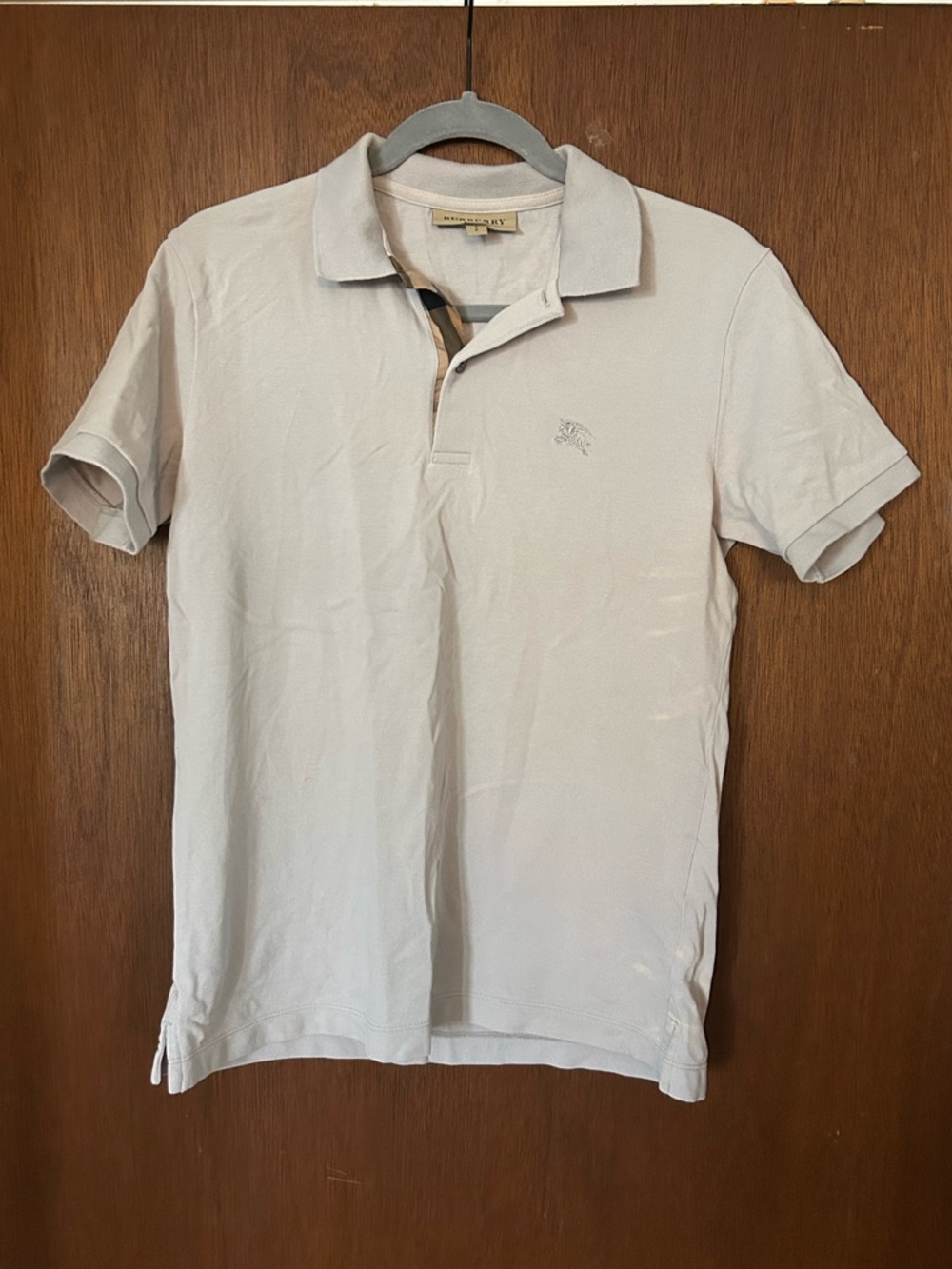 Burberry Light Gray Short Sleeve Polo Shirt